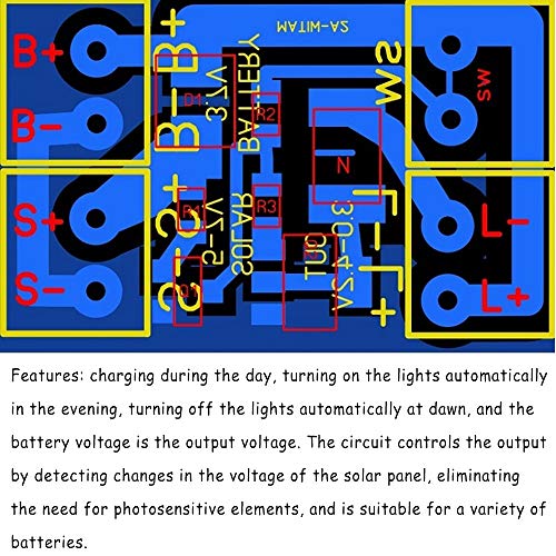 Acxico 3Pcs Solar Charge Controller Board Lithium Battery Charging Controller Auto ON/OFF Light Control Switch For DIY Street Lights Garden Lights