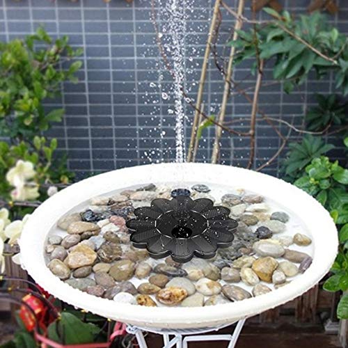 XUNMAIFBT Solar Fountain Pump, 1.4W Circle Garden Solar Water Pump Solar Powered Water Pump, with 4 Nozzles, Floating Pump Pond, Fountain, Birdbath, Garden Decoration