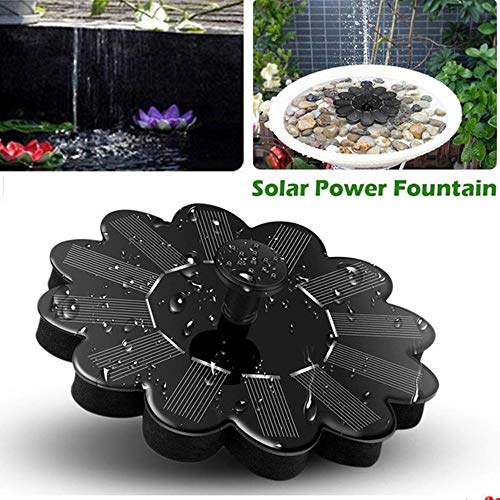 XUNMAIFBT Solar Fountain Pump, 1.4W Circle Garden Solar Water Pump Solar Powered Water Pump, with 4 Nozzles, Floating Pump Pond, Fountain, Birdbath, Garden Decoration