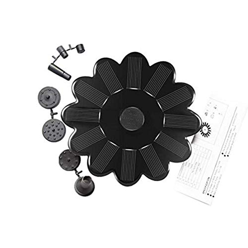 XUNMAIFBT Solar Fountain Pump, 1.4W Circle Garden Solar Water Pump Solar Powered Water Pump, with 4 Nozzles, Floating Pump Pond, Fountain, Birdbath, Garden Decoration