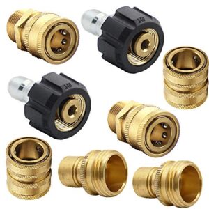 twinkle star pressure washer adapter set, quick disconnect kit, m22 swivel to 3/8” quick connect, 3/4″ to quick release