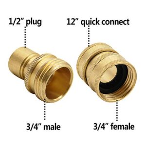 Twinkle Star Pressure Washer Adapter Set, Quick Disconnect Kit, M22 Swivel to 3/8'' Quick Connect, 3/4" to Quick Release