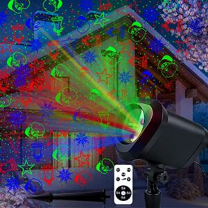 tofu christmas laser lights, rgb christmas laser lights projector, 6 patterns landscape projector spotlights with remote,decoration for outdoor indoor garden christmas holiday