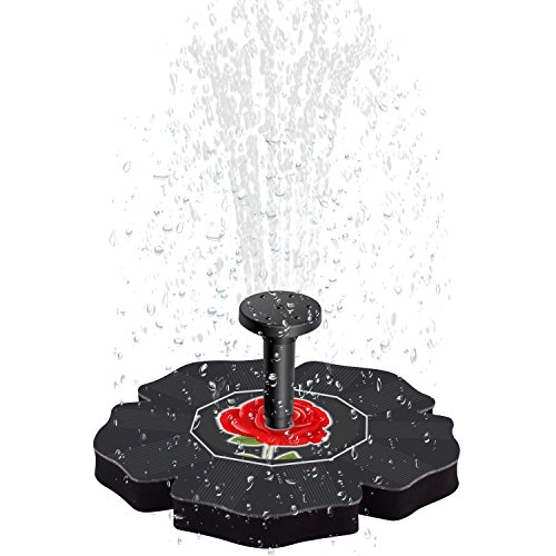 Flantor Solar Water Pump Fountain Pump Solar Power Pump, Rose Bird Bath Fountain Pump Bird Solar Fountain Pump for Bird Bath, Garden and Patio