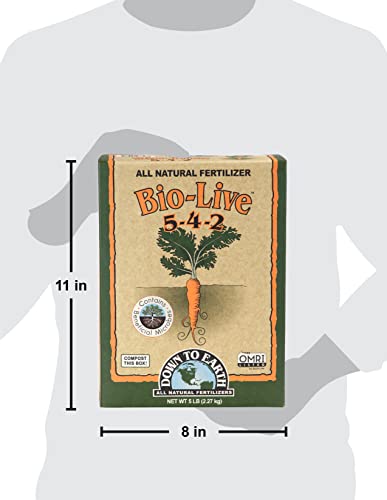 Down to Earth Organic Bio-Live Fertilizer Mix 5-4-2, 5 lb