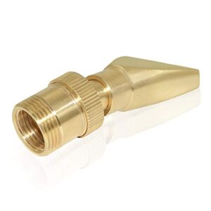 Hooshing Fountain Nozzle 1/2" DN15 and 3/4" DN20 Brass Narrow Fan Shaped Water Spray Sprinkler for Garden Pond Amusement Park Museum Library