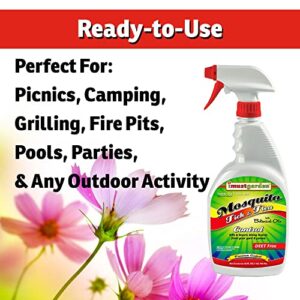 I Must Garden Mosquito Tick and Flea Control: Kills and Repels Biting Insects from Garden, Deck, Campsite – Natural and Pet Safe – 32oz Ready-to-Use Easy Spray Bottle