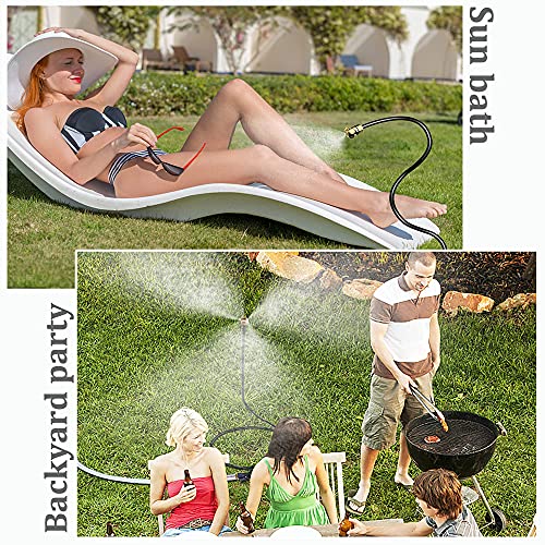 Water Patio Misters for Outdoor Misting Cooling System,Cobra Stand Mist Hose Attachment for Garden Yard,Backyard,Bird Bath,Sunbath.Sprinklers for Porch Greenhouse,Umbrella,Canopy,Flexible 6.5Ft.