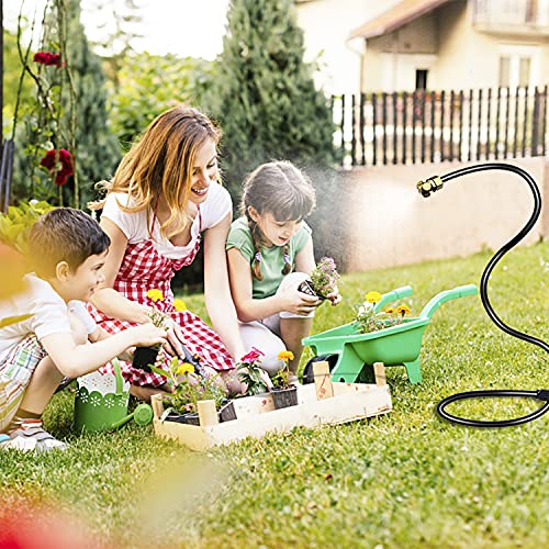 Water Patio Misters for Outdoor Misting Cooling System,Cobra Stand Mist Hose Attachment for Garden Yard,Backyard,Bird Bath,Sunbath.Sprinklers for Porch Greenhouse,Umbrella,Canopy,Flexible 6.5Ft.