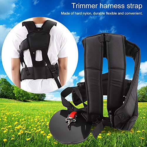 TOPINCN Universal Trimmer Strap Double Shoulder Lawn Mower Nylon M-Shaped Belt Comfortable Padded Strap Harness Garden Machine Fitting