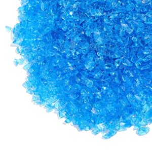 crushed glass for crafts broken glass pieces decorative reflective tempered crushed mirror pieces vase filler crush glass for vase pool, bar, fish tank, garden decoration (aqua blue,2 pound)