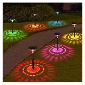 feelight solar pathway lights, garden lights solar powered waterproof ip67, bright led solar outdoor landscape lighting solar pathway lights for walkway yard backyard lawn landscape decorative (6pc)