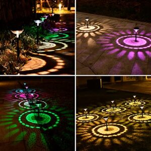 FEELIGHT Solar Pathway Lights, Garden Lights Solar Powered Waterproof IP67, Bright LED Solar Outdoor Landscape Lighting Solar Pathway Lights for Walkway Yard Backyard Lawn Landscape Decorative (6PC)