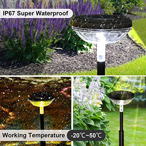 FEELIGHT Solar Pathway Lights, Garden Lights Solar Powered Waterproof IP67, Bright LED Solar Outdoor Landscape Lighting Solar Pathway Lights for Walkway Yard Backyard Lawn Landscape Decorative (6PC)