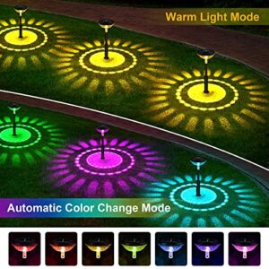 FEELIGHT Solar Pathway Lights, Garden Lights Solar Powered Waterproof IP67, Bright LED Solar Outdoor Landscape Lighting Solar Pathway Lights for Walkway Yard Backyard Lawn Landscape Decorative (6PC)