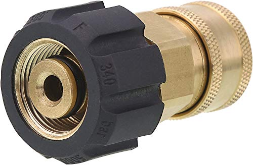 Tool Daily Quick Connect Socket for Pressure Washer Gun and Hose, 3/8 Inch Socket to M22 14mm Metric, 5000 PSI