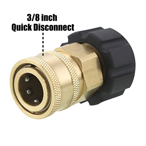 Tool Daily Quick Connect Socket for Pressure Washer Gun and Hose, 3/8 Inch Socket to M22 14mm Metric, 5000 PSI