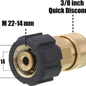 Tool Daily Quick Connect Socket for Pressure Washer Gun and Hose, 3/8 Inch Socket to M22 14mm Metric, 5000 PSI