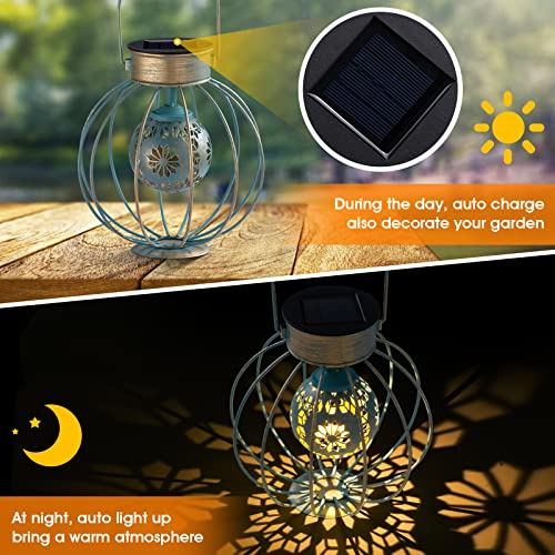 Hanging Solar Lanterns Table Lamp Flower Pattern¡­