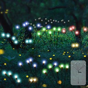 2 pack slyuexu solar garden firefly light：starburst swaying firefly outdoor light waterproof – garden decorative lights decoration garden, parties, camping(multicolor-discolouration)