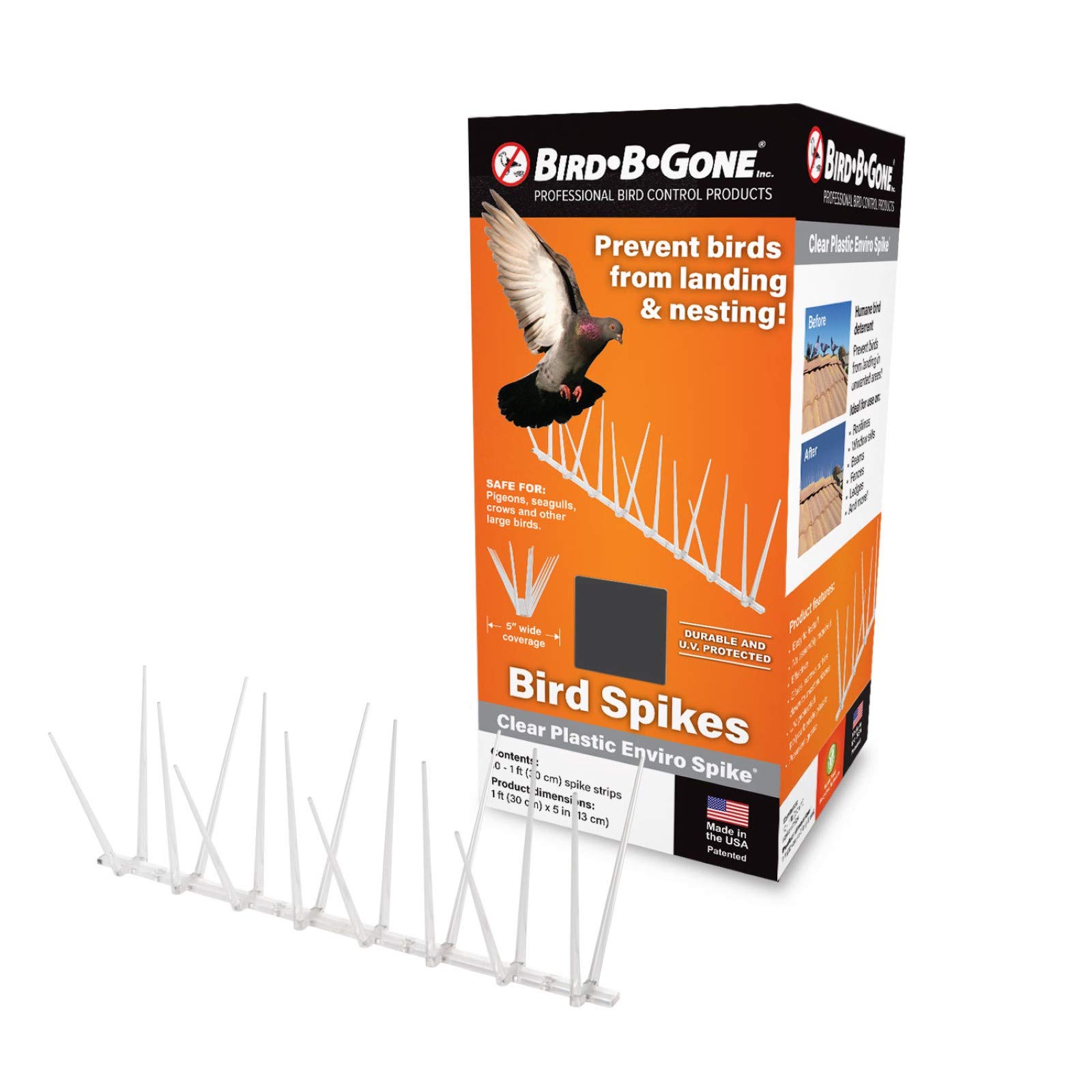 Bird B Gone Enviro-Spike Bird Spike, True 10-Feet, MADE IN THE USA