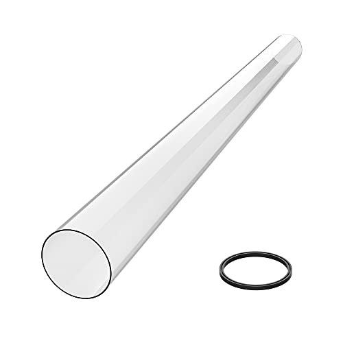 KEESHA Glass Tube for Patio Heater Replacement Quartz Glass Tube Compatible with Pyramid 4 Sides Patio and Outdoor Heater - 49.5" Tall 4" Diameter