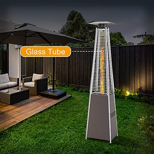 KEESHA Glass Tube for Patio Heater Replacement Quartz Glass Tube Compatible with Pyramid 4 Sides Patio and Outdoor Heater - 49.5" Tall 4" Diameter