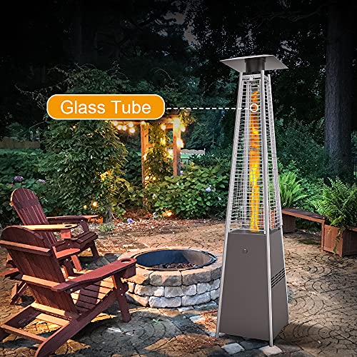 KEESHA Glass Tube for Patio Heater Replacement Quartz Glass Tube Compatible with Pyramid 4 Sides Patio and Outdoor Heater - 49.5" Tall 4" Diameter