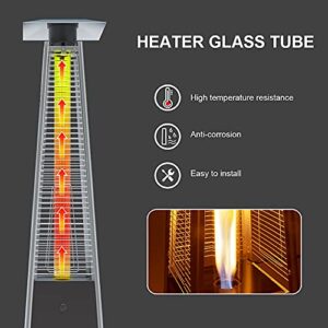 KEESHA Glass Tube for Patio Heater Replacement Quartz Glass Tube Compatible with Pyramid 4 Sides Patio and Outdoor Heater - 49.5" Tall 4" Diameter