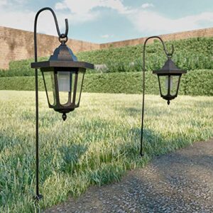 Pure Garden 50-LG1056 Solar Coach Lights-26” Outdoor Lighting with Hanging Hooks for Garden, Path, Landscape, Patio, Driveway Walkway-Set of 2