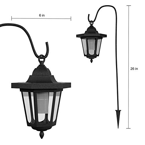 Pure Garden 50-LG1056 Solar Coach Lights-26” Outdoor Lighting with Hanging Hooks for Garden, Path, Landscape, Patio, Driveway Walkway-Set of 2