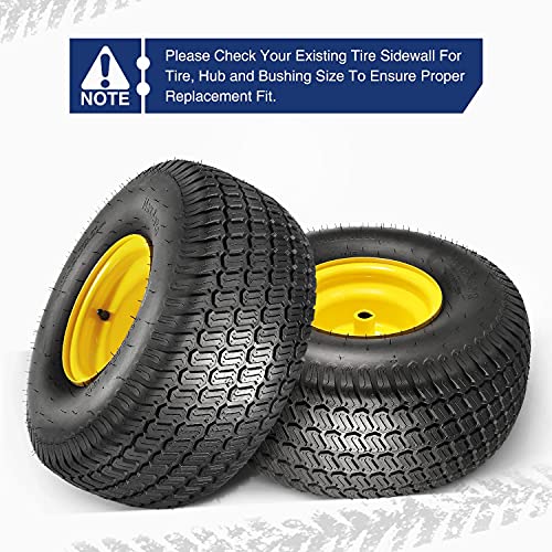 MaxAuto 20x8.00-8 Lawn Mower Tires 20x8x8 Lawn Tractor Tire 20x8-8 Turf Tire with Rim, 3.5" Offset Hub, 3/4" Bore with 3/16" Keyway, 4 Ply, 965lbs Capacity, Set of 2