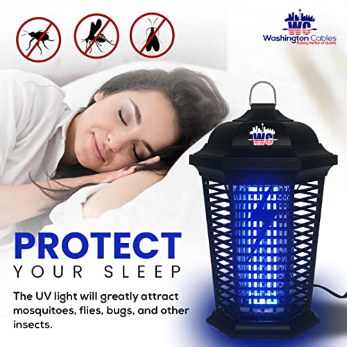 Bug Zapper Electronic Mosquito Trap Zapper, Energy-Saving Insect/Fly Bug Light Trap Zapper Killer for Home Backyard Garden Patio, Outdoor and Indoor Bug Zapper (Black)