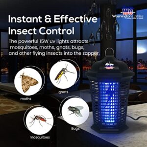 Bug Zapper Electronic Mosquito Trap Zapper, Energy-Saving Insect/Fly Bug Light Trap Zapper Killer for Home Backyard Garden Patio, Outdoor and Indoor Bug Zapper (Black)