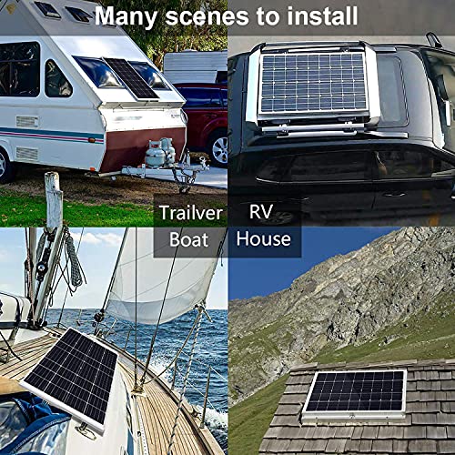 ECO-WORTHY 100 Watt 12 Volt Solar Panel Kit for RV Battery Boat Trailer Cabin Garden Shed Home: 100W Solar Panel+30A PWM Charge Controller+ Tray Cable + Z Mounting Brackets