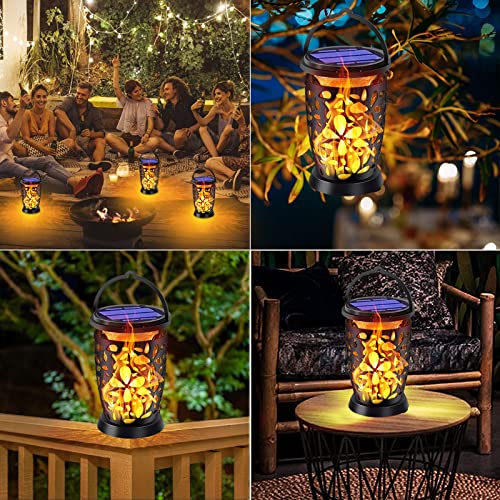 Ambaret Solar Lantern Dancing Outdoor Lights Garden Hanging Lantern, Flame Decorative Lighting ,Solar Powered Waterproof Flame Candle Mission Lights for Table,Outdoor, Party, Patio,Trees, 1 Pack