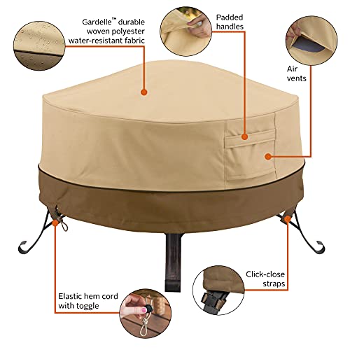 Classic Accessories Veranda Water-Resistant 30 Inch Round Fire Pit Cover, Patio Furniture Covers