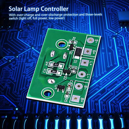 Solar Controller,Solar Lamp Controller, Solar Power Charging Module 3.7V Lithium Battery Control Circuit Board Auto with ON/Off Light LED Control Switch DIY for Garden Lawn Lamp Light