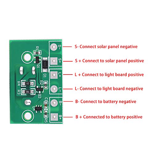 Solar Controller,Solar Lamp Controller, Solar Power Charging Module 3.7V Lithium Battery Control Circuit Board Auto with ON/Off Light LED Control Switch DIY for Garden Lawn Lamp Light