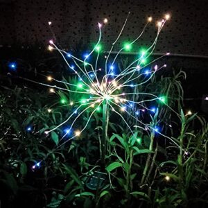 EPIC GADGET Solar Firework Light, 105 LED Multi Color Outdoor Firework Solar Garden Decorative Lights for Walkway Pathway Backyard Christmas Decoration Parties (2 Pieces)