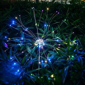 EPIC GADGET Solar Firework Light, 105 LED Multi Color Outdoor Firework Solar Garden Decorative Lights for Walkway Pathway Backyard Christmas Decoration Parties (2 Pieces)