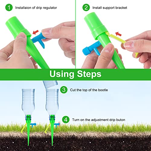 15 Packs Plant Watering Devices, Vacation Plant Self Watering Spikes, Automatic Drip Irrigation Watering Planter Insert with Slow Release Control Valve Switch for Garden Plants Indoor & Outdoor