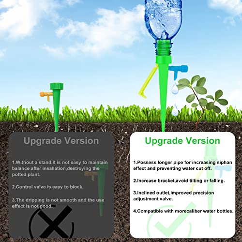 15 Packs Plant Watering Devices, Vacation Plant Self Watering Spikes, Automatic Drip Irrigation Watering Planter Insert with Slow Release Control Valve Switch for Garden Plants Indoor & Outdoor