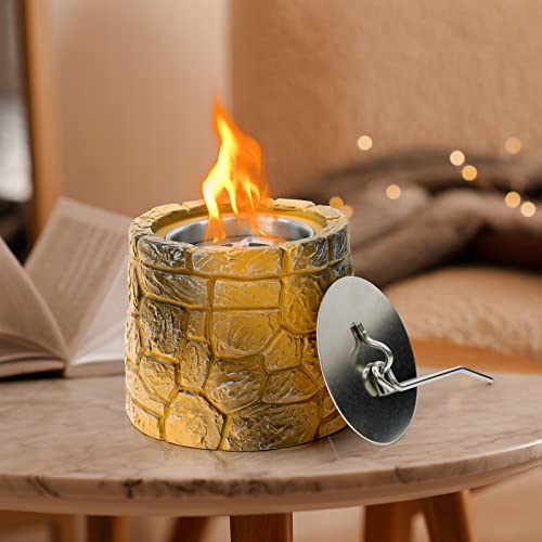 Priselebrate Tabletop Fire Pit, Portable Fire Pit, Fire Pit Table Top Firepit, Fire Bowl, Mini Personal Fireplace Indoor Outdoor Garden Decor