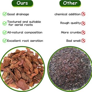 Legigo 2 Quarts Organic Orchid Potting Bark- All Natural Orchid Bark Potting Mix Pine Bark Wood Chips for Houseplant Mulch, Orchid Plants Root Development, Mulch for Potted Plants