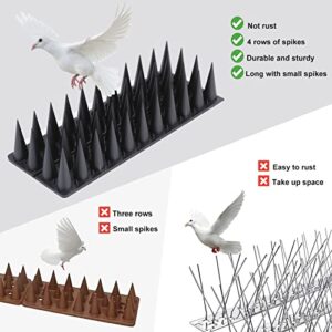 JOROMIT Bird Spikes, 20 Packs 23 Ft Bird Deterrent Spikes Strips Bird Spikes for Small Birds Deterrent Spikes for Fences and Roof to Keep Birds Away