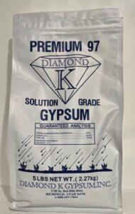 premium 97 gypsum-solution grade calcium sulfate dihydrate organic garden gypsum, purest, most soluble mined gypsum in the world. improves crop quality and yields.