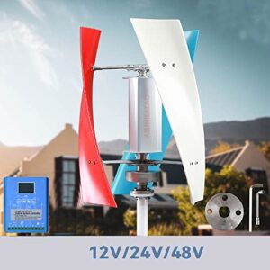 Vertical Wind Turbine Generator 10000W ,3 Blades 12V 24V 48V 220V Low Noise Vertical Axis Wind Turbine Generator with Controller for Outdoor Garden Energy Generation,24v