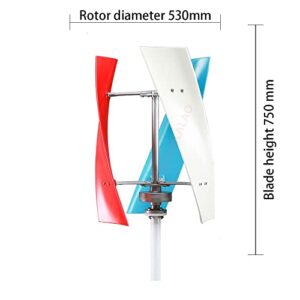 Vertical Wind Turbine Generator 10000W ,3 Blades 12V 24V 48V 220V Low Noise Vertical Axis Wind Turbine Generator with Controller for Outdoor Garden Energy Generation,24v