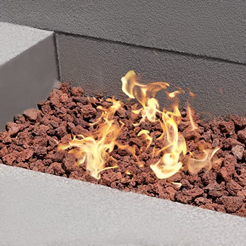 Ausluru 5lbs Natural Lava Rocks Fire Stone Granules, Volcanic Fire Pit Lava Rocks Ideal for Fireplaces Fire Pits, Garden Decorative Landscaping, Plants Cultivation and Aquariums, Red